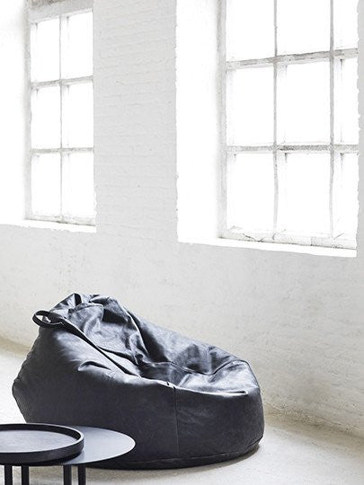 #ART10 BEAN BAG CUIR NOIR